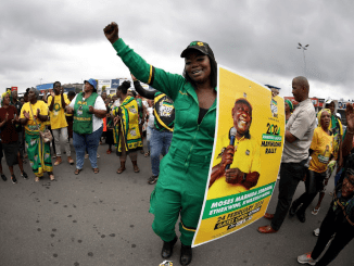 ANC president Cyril Ramaphosa during a walk-about at Umlazi Mega City