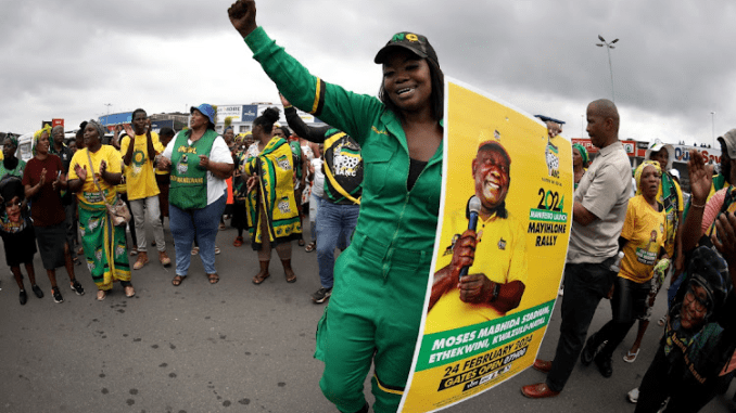 ANC president Cyril Ramaphosa during a walk-about at Umlazi Mega City